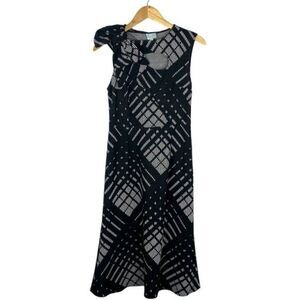 TRACY REESE Black White Wool Blend Sleeveless Cut Out Body Con Sheath Dress US M